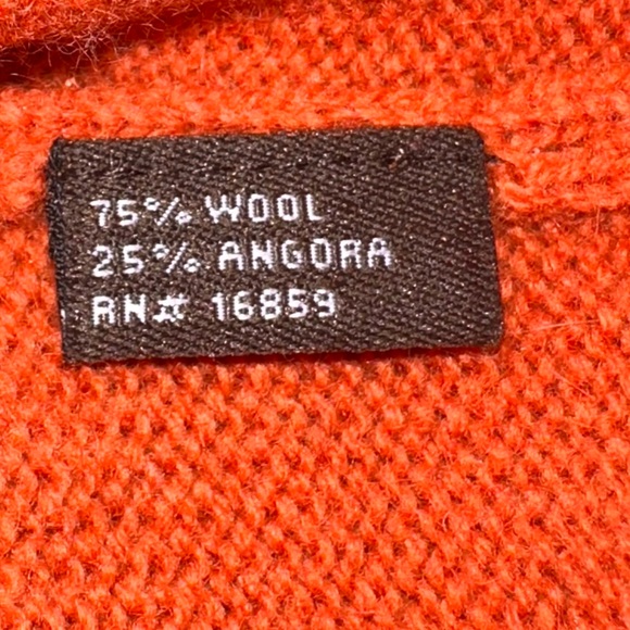 J. McLaughlin Men’s Burnt Orange Wool Angora V-Neck Long Sleeve Sweater-Size XL - Picture 4 of 7